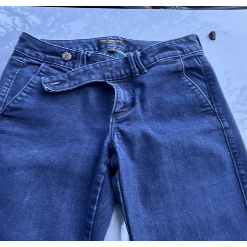 Banana Republic Women's Dark Blue Wide-Leg Jeans Stretch Denim 5-Pocket